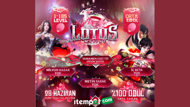 LotusMt2 Sunucusu Eski Tarz 1-105 Orta Emek Yapısıyla 28 Haziran 21.00'da Açılıyor!