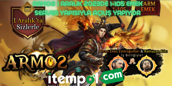 Armo2 1 Aralık 2023de 1-105 Emek Server Yapısıyla Açılış Yapıyor