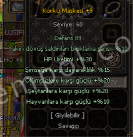 +9 KORKU MASKESİ