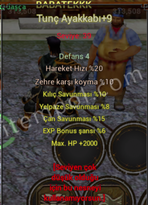 +9 TUNÇ AYAKKABI 2K HP 6 EXP